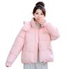 Removable hat short cotton-padded women's 2025 winter new small cotton-padded jacket Korean version loose fashion cotton-padded jacket