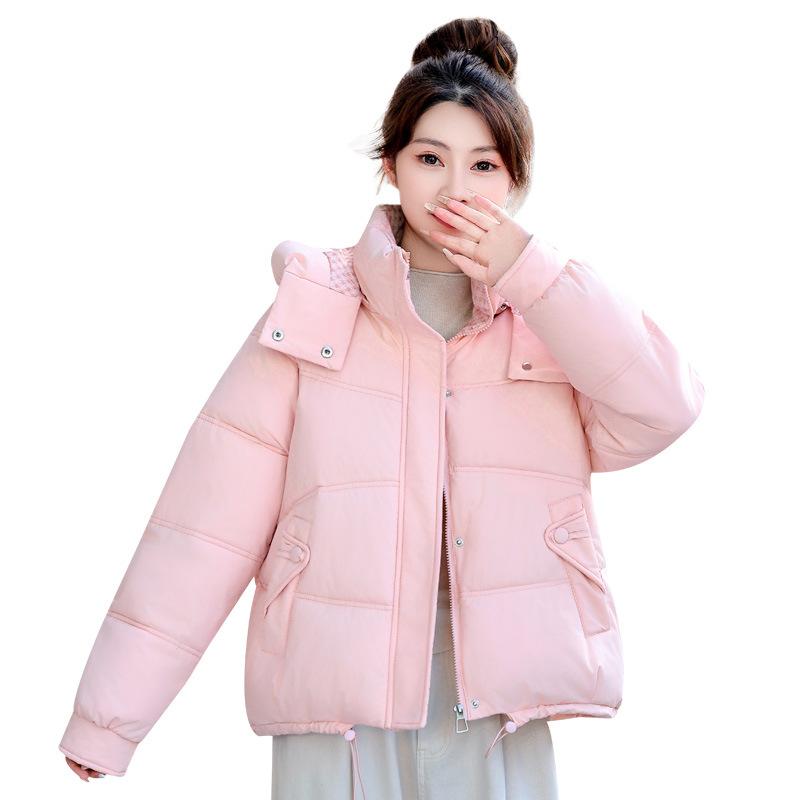 Removable hat short cotton-padded women's 2025 winter new small cotton-padded jacket Korean version loose fashion cotton-padded jacket