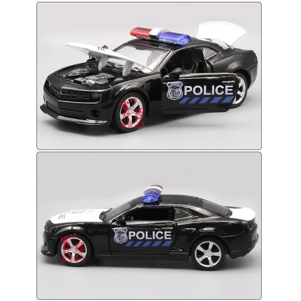 Model policejního auta z 1/32 slitiny s dvojitými dveřmi, které lze otevřít, dekorace dětského autíčka