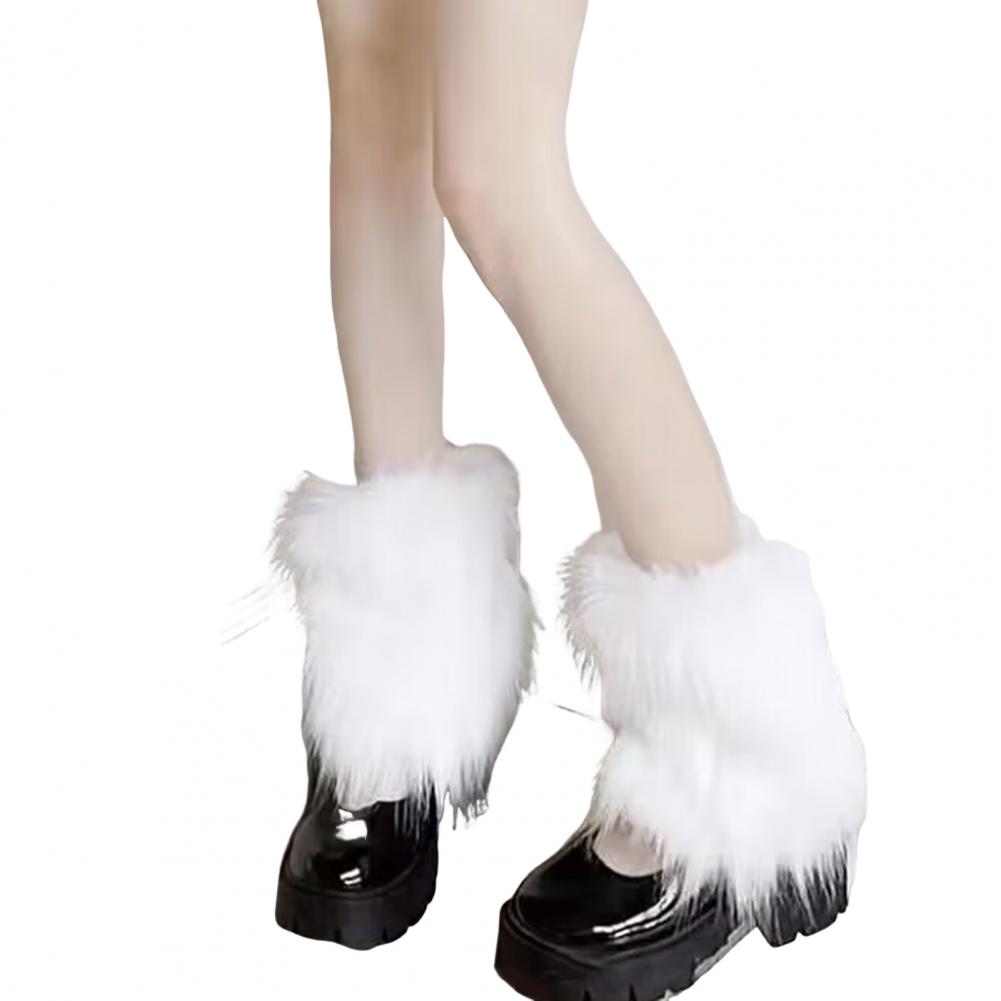 Faux Fur Foot Warmers Kawaii Girls Socks Fashion Plush Legging Sexy Women's Pile Up Socks Snow Boots Covers Thickened Leg Warmer