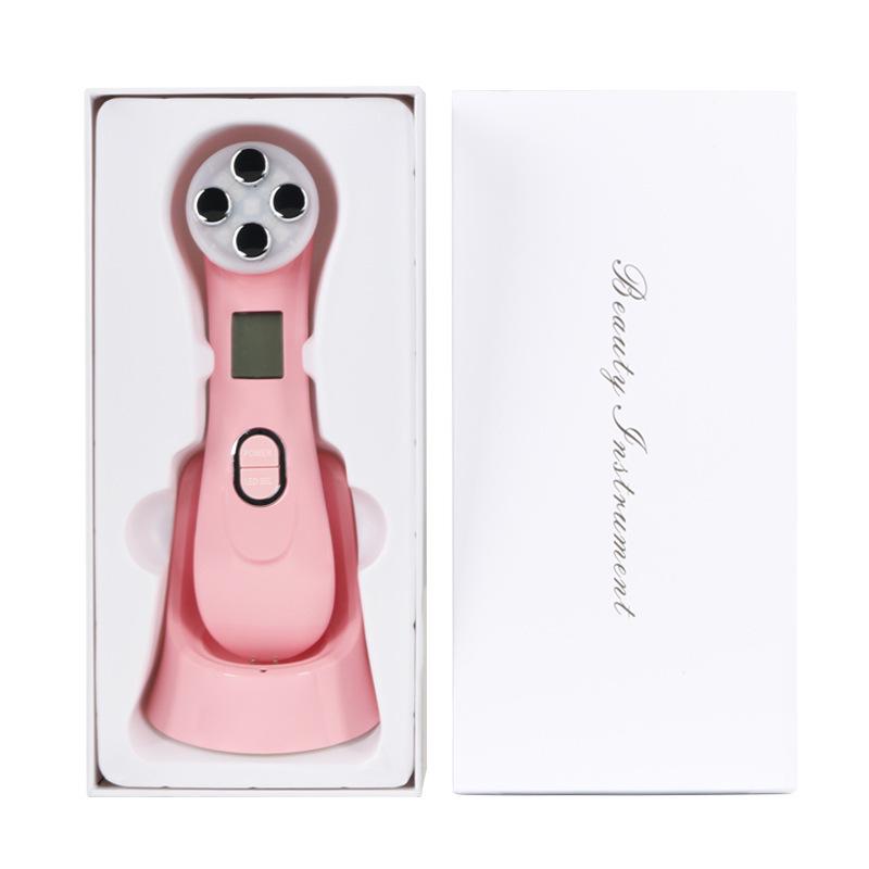 4-Color LED Beauty Device for Home Use: Handheld Facial Skin Rejuvenation and Essence Absorption.