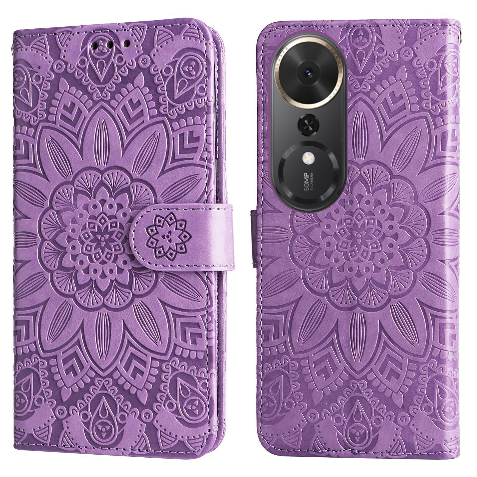 For Honor Play 70 Plus 5G Case Sunflower Imprint Leather Wallet Phone Cover C