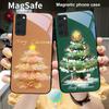 Decorated Christmas Tree For Magsafe Samsung S25 S25 Edge S25Ultra S8 9 10 20 S21 Pro 22 Plus S23 FE S24 Ultra Glass Phone Case