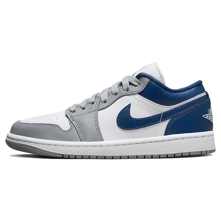Womens Air Jordan 1 Low 'French Blue' (women's sizes) Stealth / White / French Blue Vintage Basketball Shoes DC0774 042
