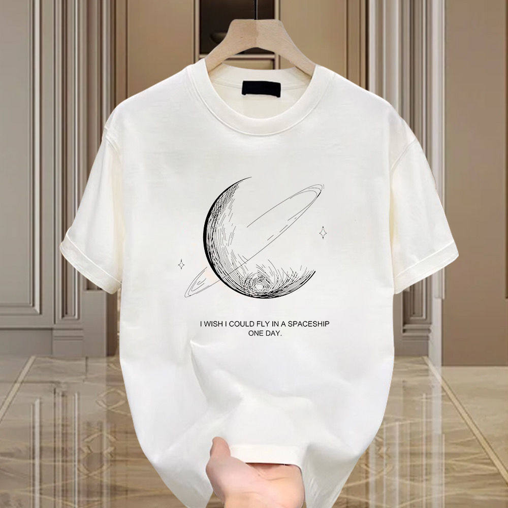 Cross-Border Exclusive Explosive Goods, Good Goods 100% Cotton Short-Sleeved T-Shirts, Men'S Tide Casual Loose High Street Large-Size Clothes