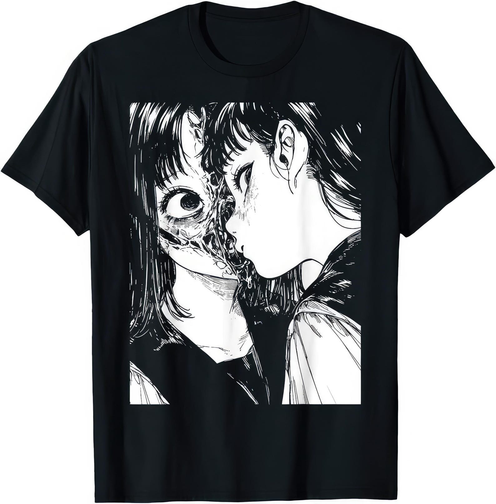 Creepy Manga T shirt: Horror Anime Graphic Tee XL