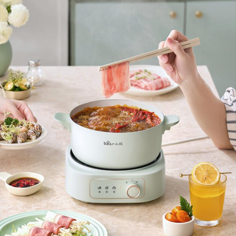 2.5L Cooking Electric Wok Small Portable Stew Pot Household Dormitory Split Electric Cooker Multifunctional Hot Pot
