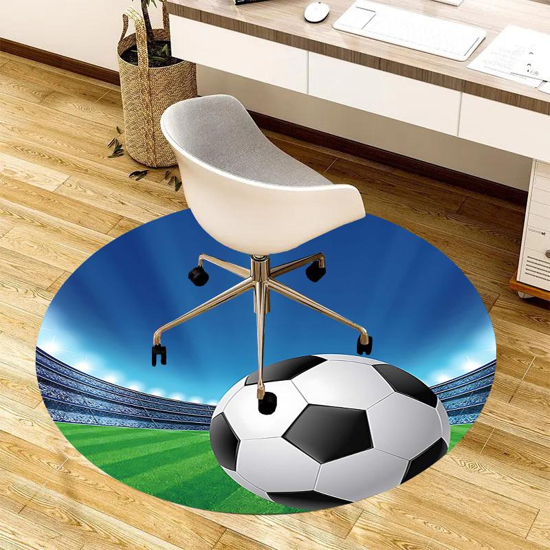 1PC Soccer Ball Non-Slip Floor Round carpet, Office, family, bedroom, Large Area Rug Indoor Rugs,  Durable PolyesterH0362