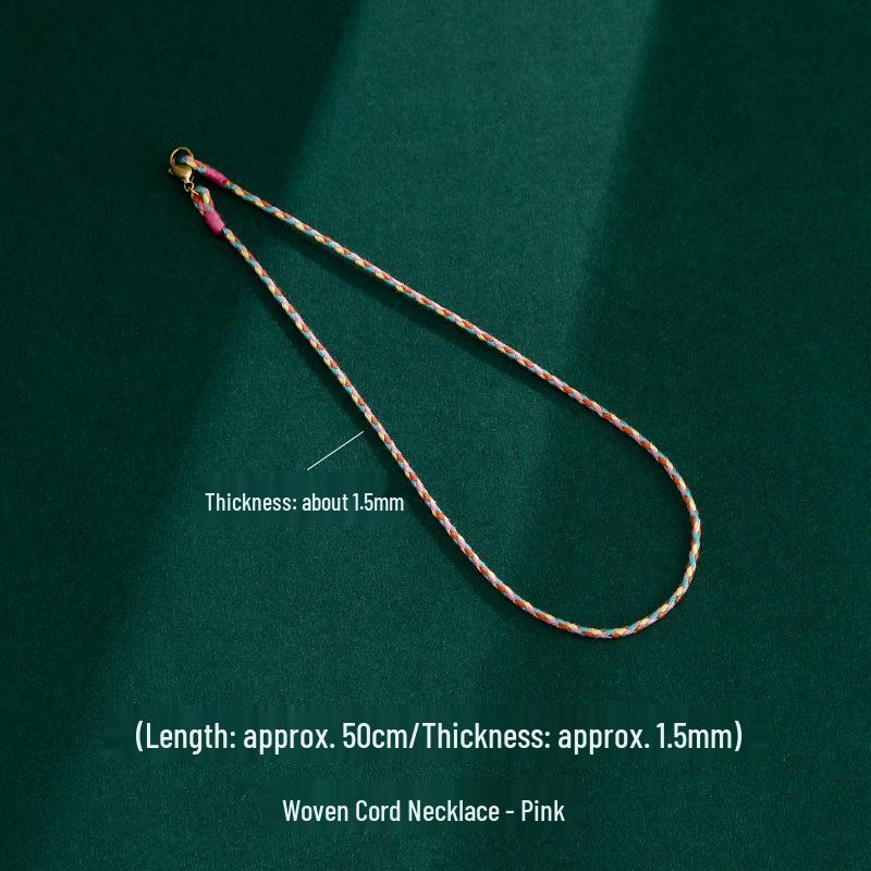 Handmade Braided Necklace: Colorful Soft Rope Lanyard & Women's Clavicle Chain Pendant