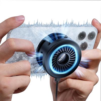 TELESIN Smartphone Cooling Fan, Magnetic Smartphone Cooler, Instant Cooling, Peltier Element Cooler, Quiet, Smart Temperature Control, Compact and Lig