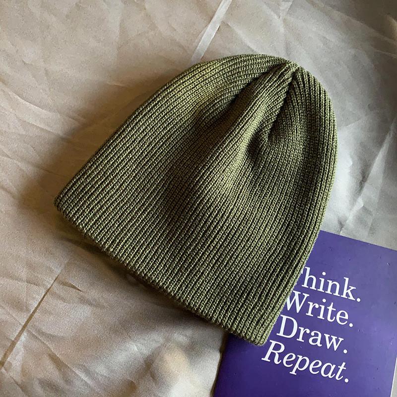 

Винтажная вязаная зимняя шапка из толстого теплого акрила для мужчин и женщин Army Green