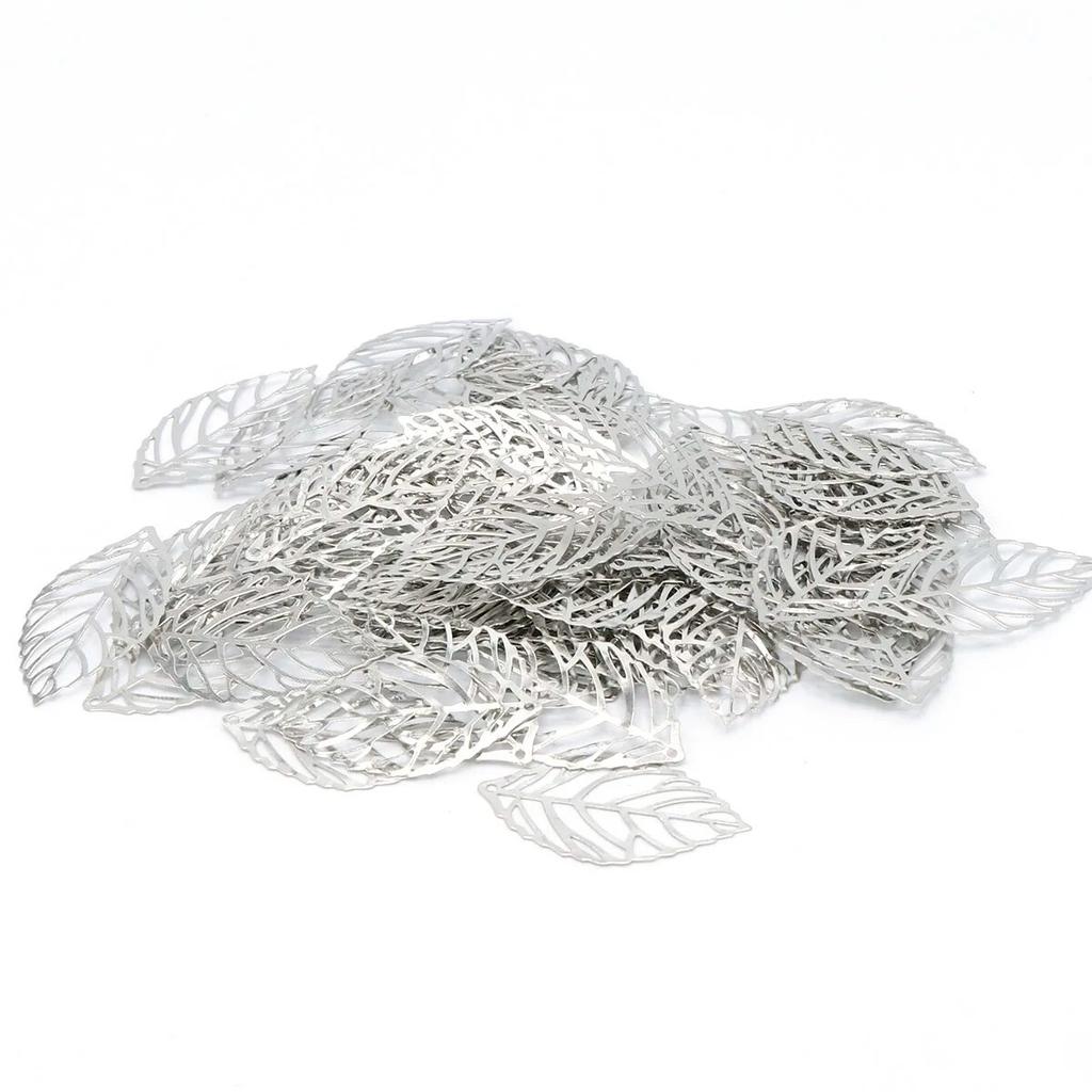 100pcs Metal Iron Leaves 2.4*1.4cm Pendant DIY Jewelry Material