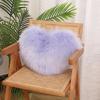 Heart-Shaped Imitation Wool Plush Cushion Pillow 