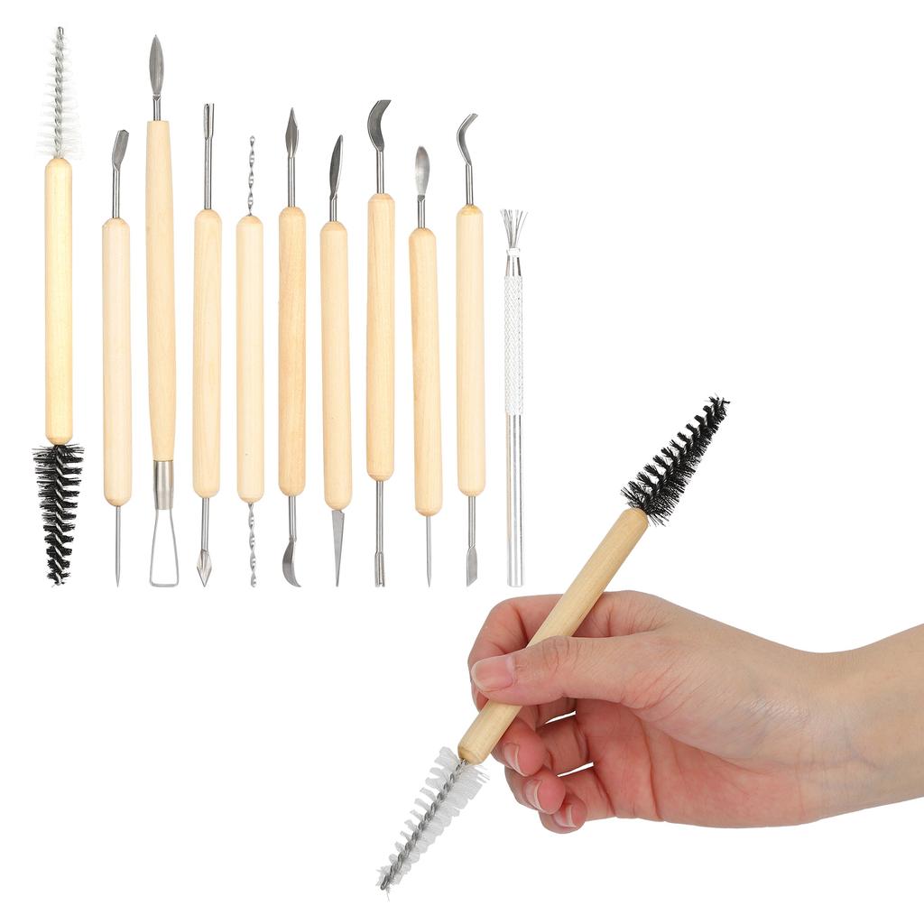Clay Pottery Sculpting Tools Polymer Clay Art Projects Carving Knife with Wooden Handle Kit