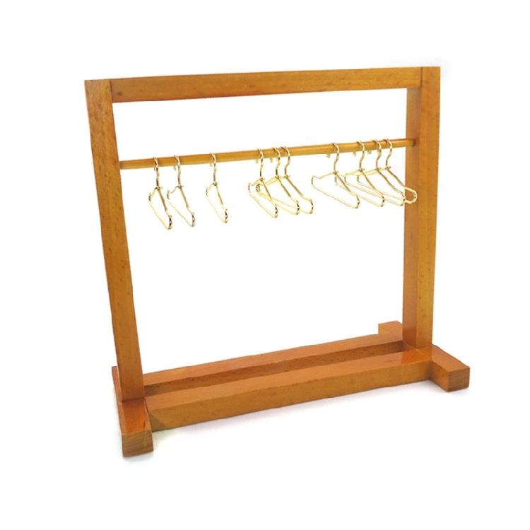 Realistic Miniature Clothes Display Stand Role Play for Dollhouses Enthusiasts, 1/12 Scale, Easy To Assemble, Wood