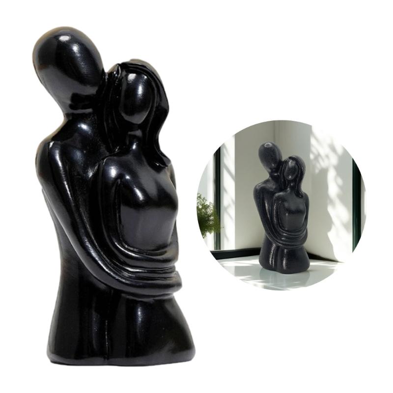 Modern Abstract Sculptures Resin Kissings Lover Figurines Statue Centerpieces for Living Room Office Home Decorations