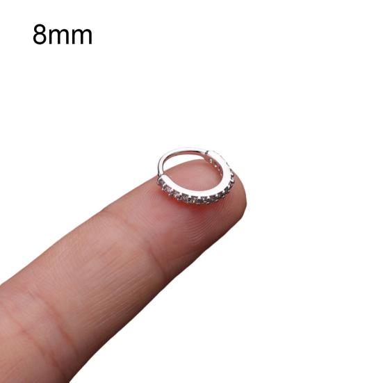 1 pezzo da donna con zirconi cubici intarsiato, anello al naso, orecchino Huggie, gioielli penetranti