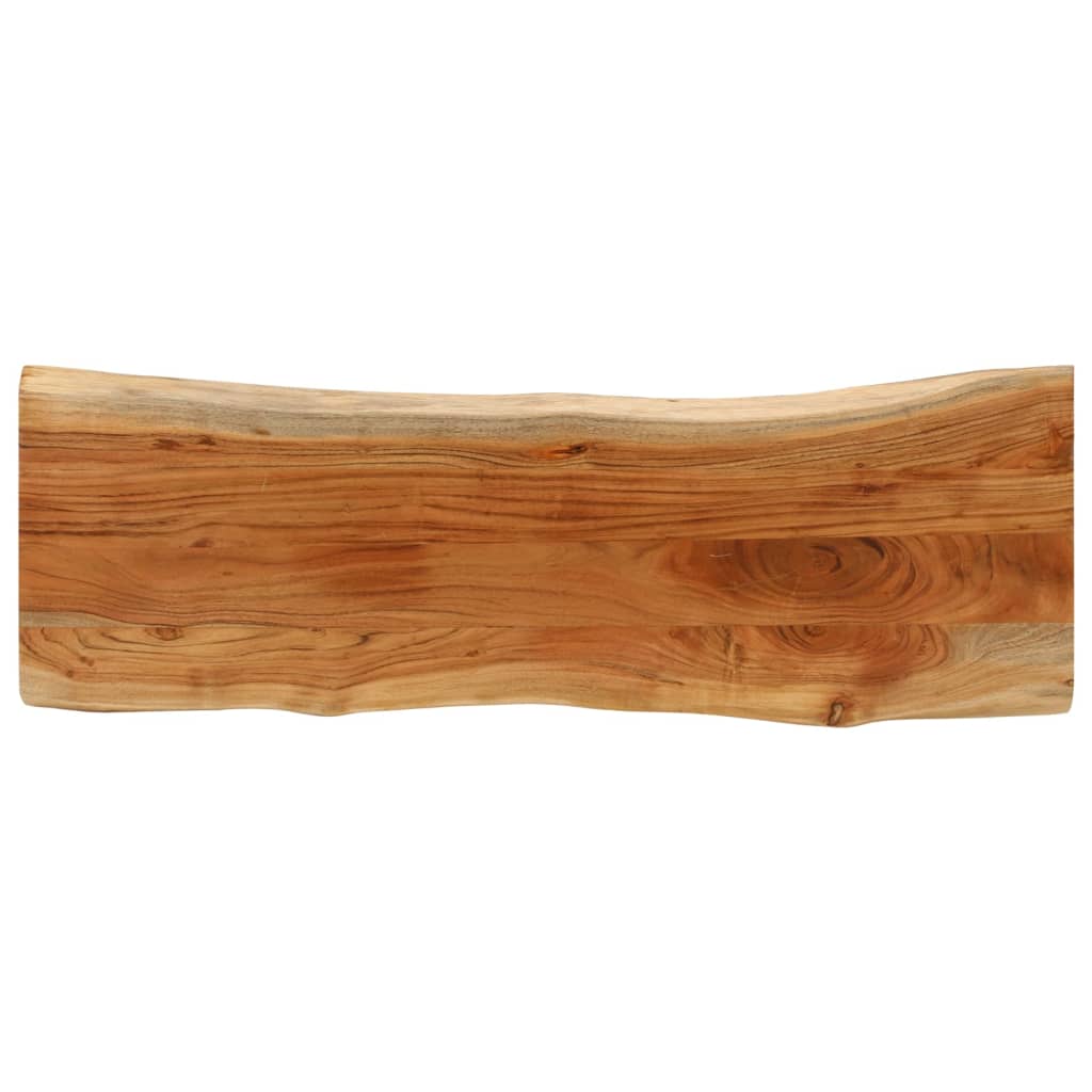 Table Top 140x40x3.8cm Rectangular Solid Acacia Wood Live Edge