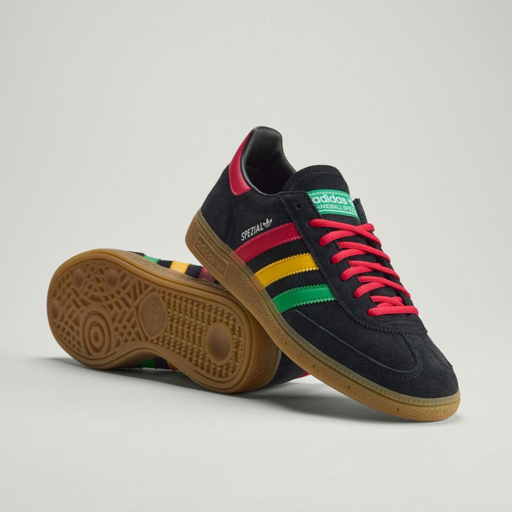 adidas Jamaica Handball Spezial HQ9437 Unisex Originals Sneakers Core Black / Pure Ruby / Bold Gold