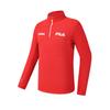Fila Explore Minimalist Personality Sports Training Outdoor Mountain Comfortable Ribbed Fleece Long Sleeve T-Shirt Men Tops Hot-Red A11M617214FRD