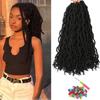 Crochê Faux Nu Locs Ondulados Locs de Deusa Locs Cigana Macios 14\" 18\" 24\" Tranças Dreadlocks 14 polegadas 18 polegadas 24 polegadas