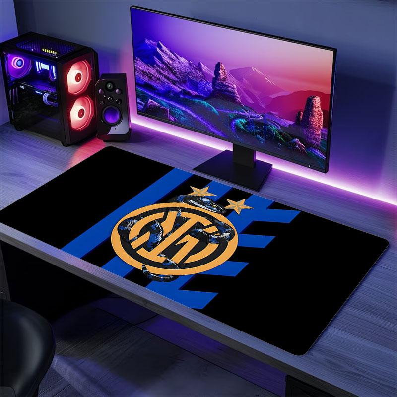 Inter Milan Mouse Pad, Large Gaming Desk Mat, Non-slip XXL Mousepad for Laptop & Tablet, Mini PC Playmat with Stitched Edges
