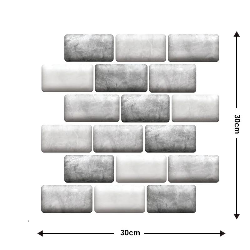 Self Adhesive Tile Wall Sticker - Home Decor 3D PVC Sticker Covers For Kitchen Cupboard Bathroom Waterproof Wallpaper