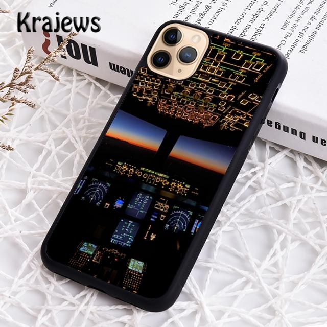 Krajews Cool Airplane Cockpit Phone Case Cover For iPhone 17 Air 16 15 14 plus 11 12 13 pro max Plus coque Shell Fundas