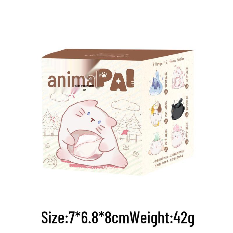 Cartoon Animal Crystal Blind Box: Multi-Style Cat, Kitten & Bunny Figurine Toy