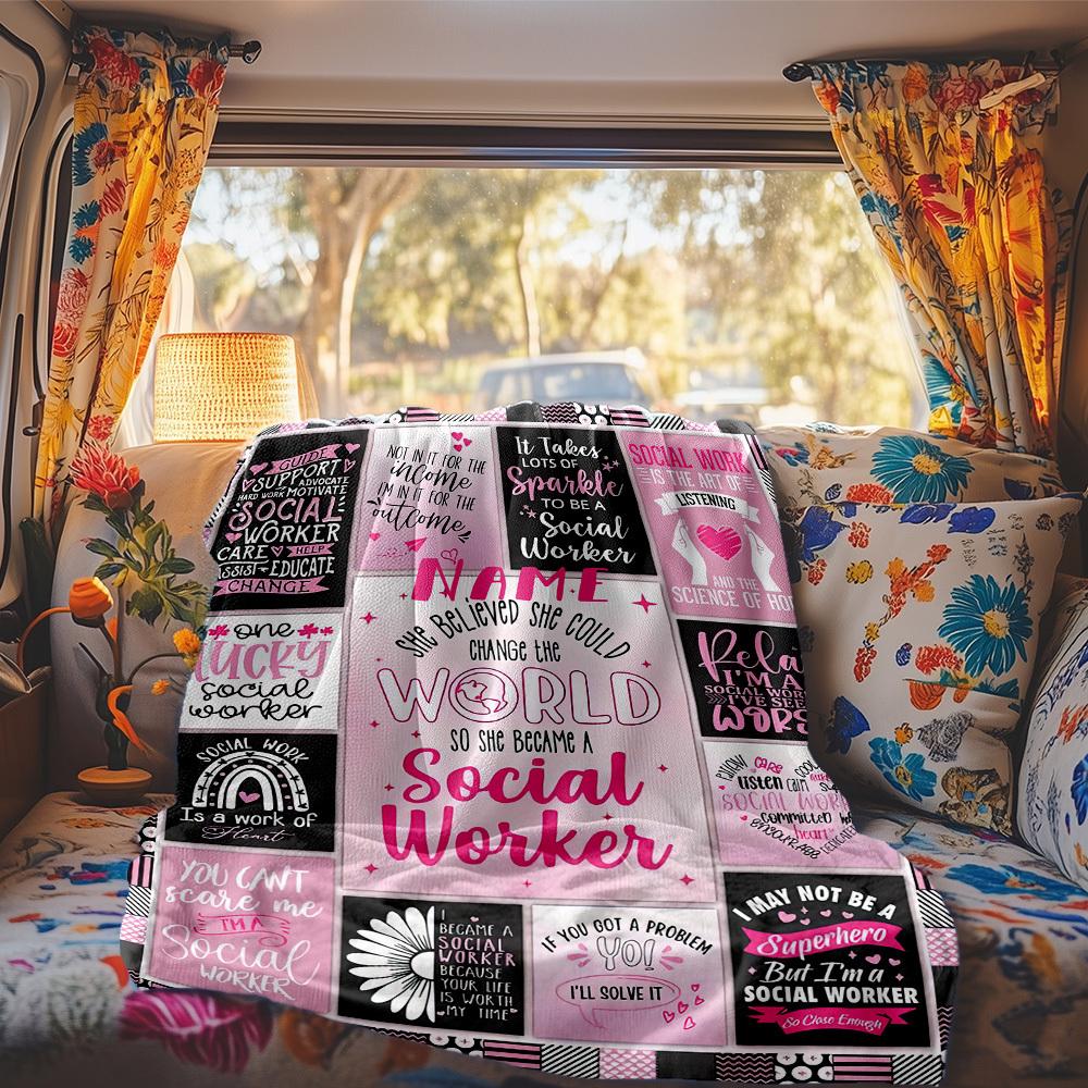 Social Worker Quotes Rv Blanket Comfortable Soft Lightweight Multipurpose Blanket For Travel Camping Picnics Sofas Rvs Beds Living Rooms Giftst32