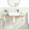 VidaXL Wall-mounted Vanity Shelf Steel and Solid Oak Wood, Floating Vanity Shelf, Vanity Shelf for Countertop 3302398