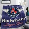 Budweiser Eagle Wing Vintage Logo Flannel Blanket Retro Beer Brand Print Throw Blanket Bar Man Cave Warm Sofa Cover