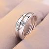 2pcs Couple 925 Sterling Silver Rings Sparkly Zircon for Women and Men Superior Luxury Wedding Jewelry Anniversary Gift