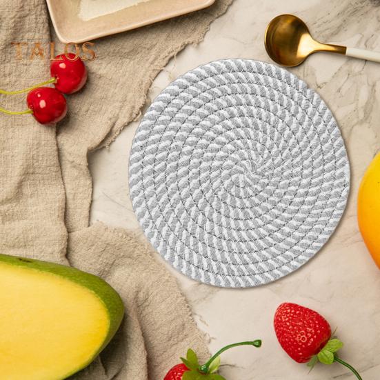 4 Adet Dokuma Amerikan Servisi 18 cm Çap Isıya Dayanıklı Bardak Altlıkları Mutfak Pamuklu Halat Masa Örtüleri Bohem Çiftlik Evi Dekoru
