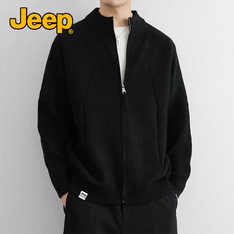 Jeep Men's American-Style Relaxed Knit Zip-Up Cardigan