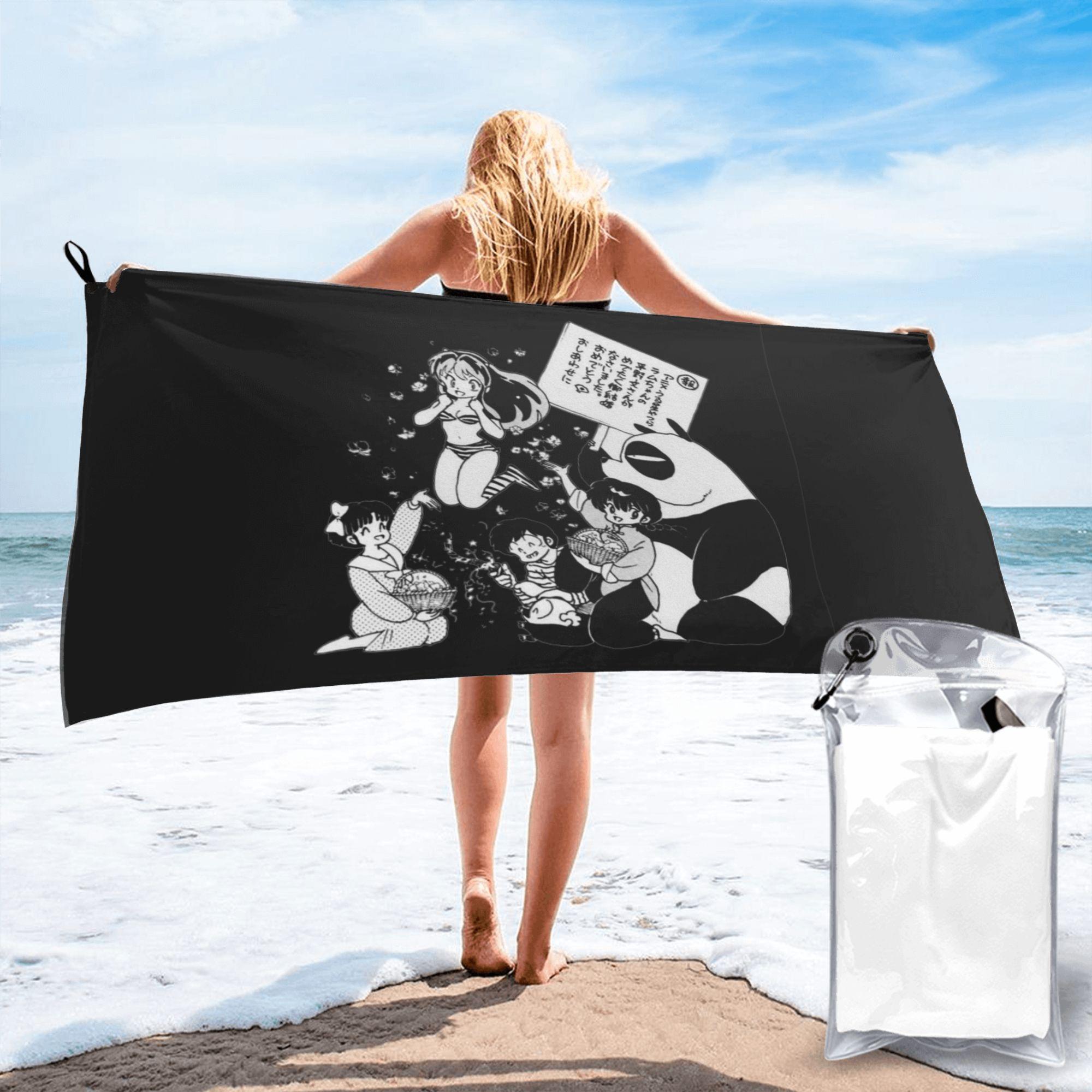 

Ranma 12 Urusei Yatsura Beach Towel Soft Microfiber Quick Dry Absorbent Quick Towels For Bath W40*H60(CM)