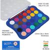 Doms 24 Shades 23Mm Water Colour Cakes | Easy To Use Palette Lid | Organic Rich Colour Pigments | Free Brush Inside | No