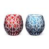 Takumibifu Dinner Luxe Kiriko Pair Egg-shaped Whiskey Glass Cup 6.9×8.9cm 350cc Diamond Pattern Red
