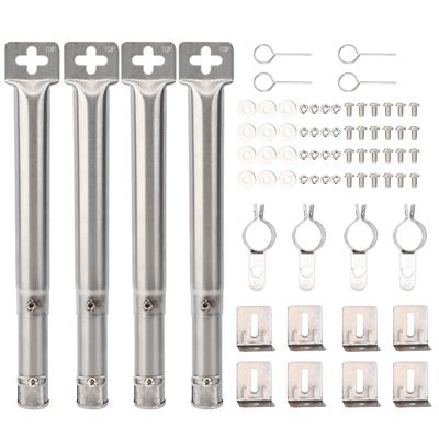 4ks Nastavitelné Teleskopické Nerezové Trubkové Hořáky Náhradní Díly pro BBQ Gril