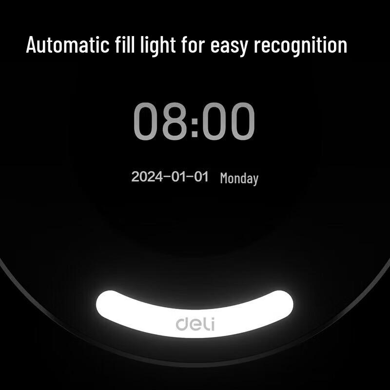 Deli D65C Smart Dynamic Facial Recognition Time Clock CN plug (adapter included)