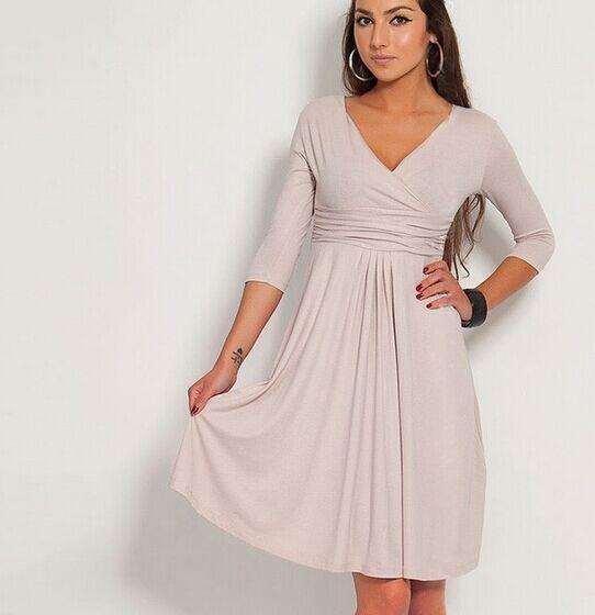 

Hot sale, popular in Europe and America OL office V-neck medium-sleeved slim-fitting dress, skirt, large-size women s clothing 5XL