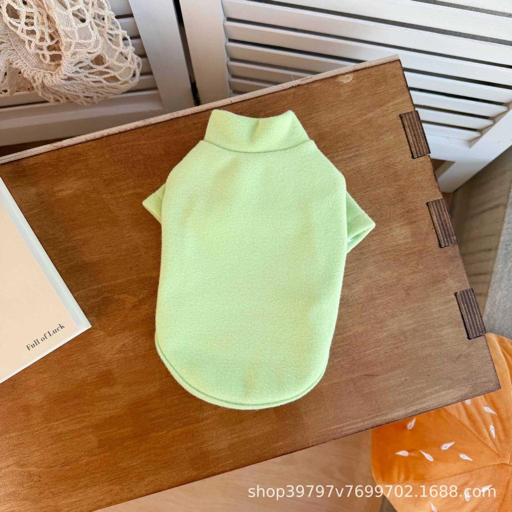 Spring, autumn and winter pet clothing T-shirt bottoming shirt dog home clothes cat clothes velvet heating