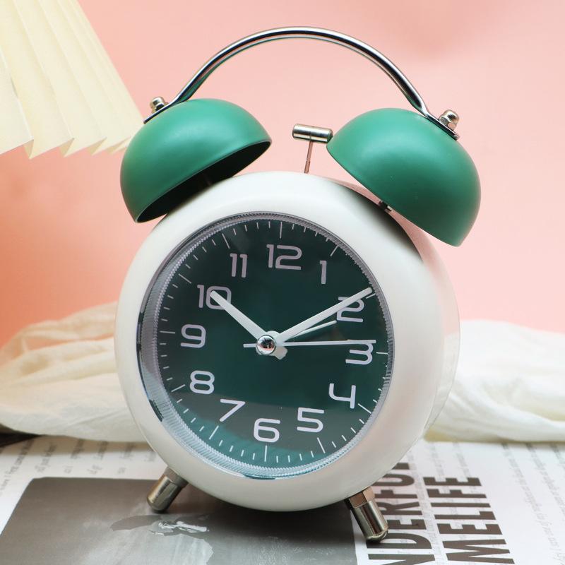 Simple Creative Personality Metal Student Children's Bedroom Bedside Battery Timing Round Digital Scale Alarm Clock