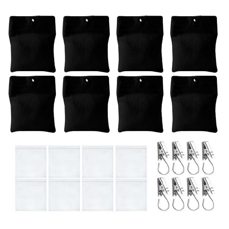 

8pc Thickened Canvas Weighted Bags with Auto Sealing Closure & Metal Fasteners Curtain Counterweight For Outdoor Drapery 1