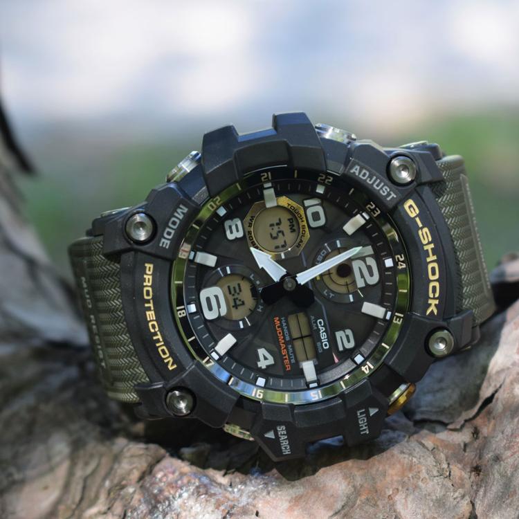 G-Shock Land Serie Mudmaster Multifunktion Sechs-Kanal Funkwellen Solar Quarzwerk Harzarmband Herrenuhren Schwarz GWG-100-1A3PRT