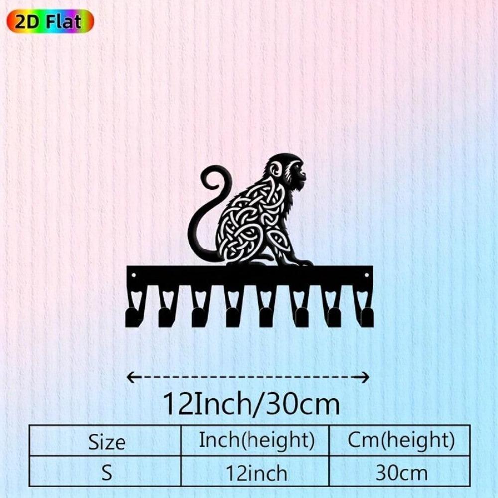 

Celtic Monkey Coat Hook Heavy Duty Iron Wall Mounted Entryway Hanger with 8 Hooks for Living Room Bedroom 21.5x30