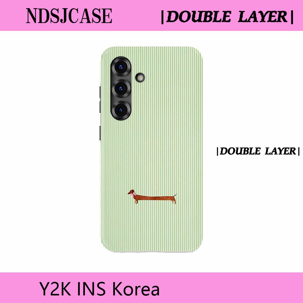 

Luxury Clmj SWAG Teckel Love Phone Case for Samsung Galaxy A56 S20 S23 S24 S25 S26 FE Plus Ultra Edge 4G 5G Double-layer Cover S24 Ultra 5G