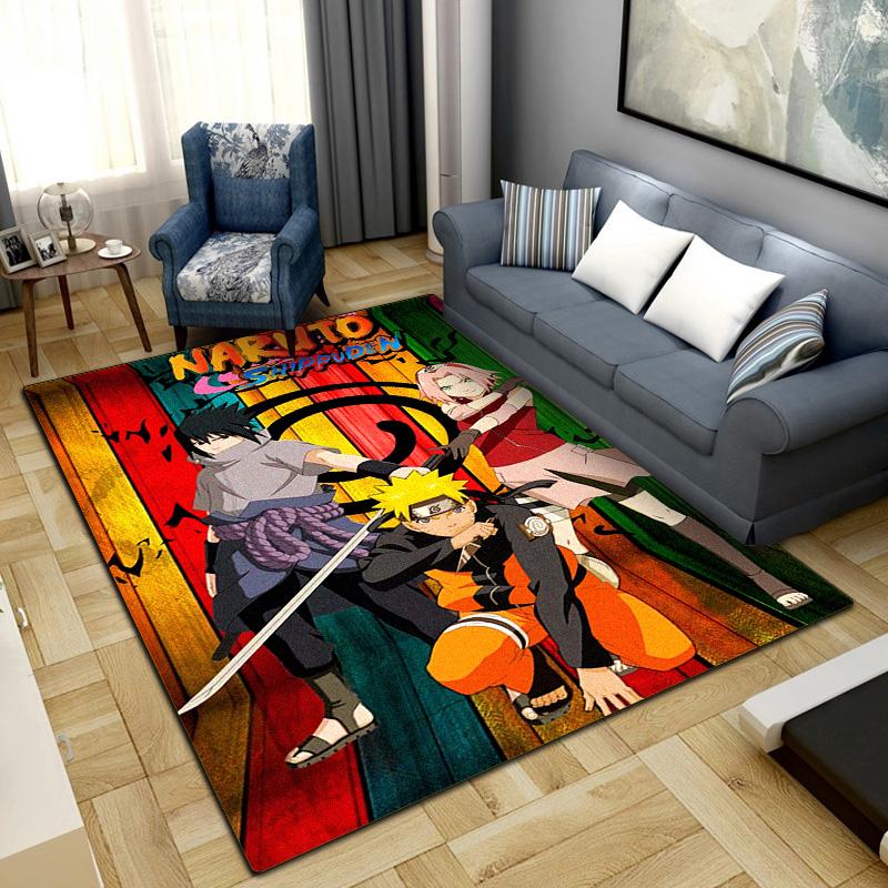 Anime-Naruto Bereichsteppich für Wohnzimmer Schlafzimmer Heimdekoration Coole Filmmatte Bodenmatte -LXR53