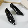 Fashion Women Patent Leather High Heels Spring and Autumn Fashion Pointed Toe Thin Heel Work Shoes for Women Banquet Wedding High Heels