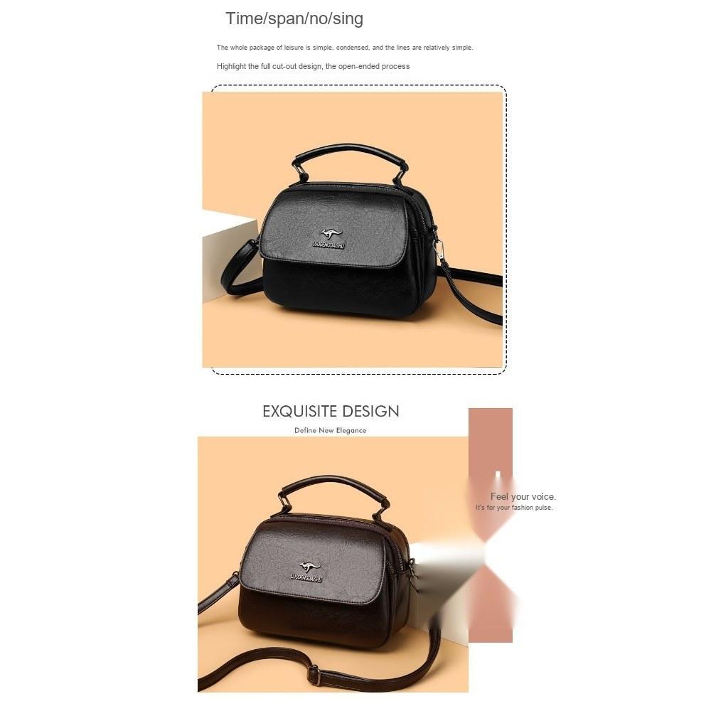 Women Multi Compartment Soft Faux Leather Handbag with Detachable Crossbody Strap for Daily Commute